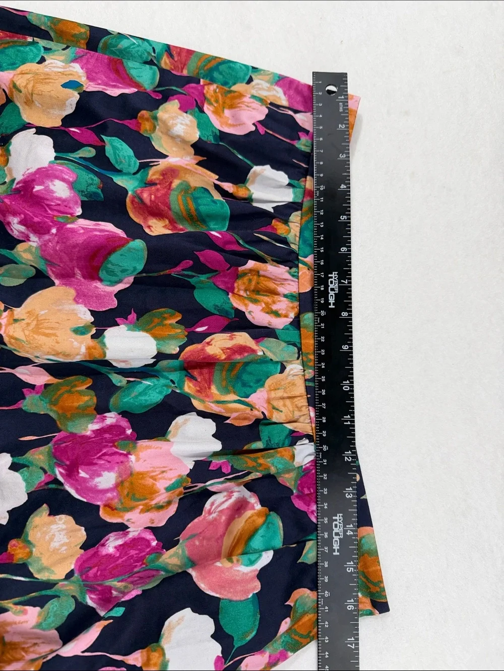 J. Crew Navy A-Line Skirt with Multicolor Floral Print
